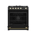 Forno Leonardo Espresso 30-Inch Black Gas Range - Front Open Door