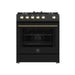 Forno Leonardo Espresso 30-Inch Black Gas Range - Front Detail