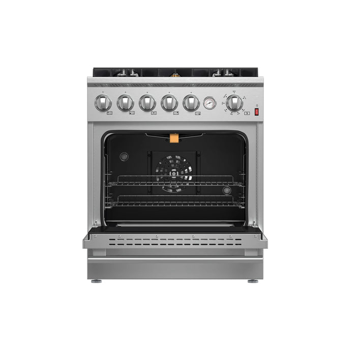 Forno Giovanni 30-inch Gas Range with 5 Gas Burners, 4.32 cu.ft. Convection Gas Oven with Temperature Gauge in Stainless Steel (FFSGS6274-30)
