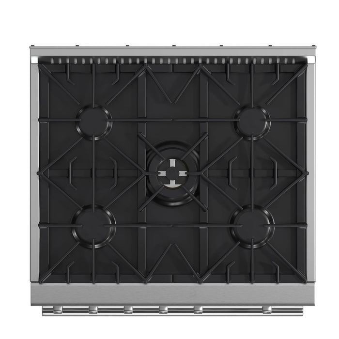 Forno Giovanni 30-inch Gas Range with 5 Gas Burners, 4.32 cu.ft. Convection Gas Oven with Temperature Gauge in Stainless Steel (FFSGS6274-30)