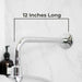 Utility-Sink.com 12 in. L-Shaped Shower Head Extension Arm (Chrome Finish) - Alternate View