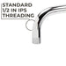Utility-Sink.com 12 in. L-Shaped Shower Head Extension Arm (Chrome Finish) - Detail View 3