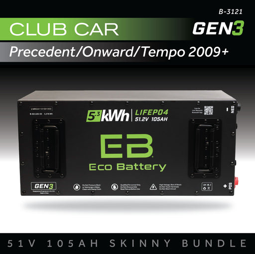 48V 105Ah LiFePO4 Battery Bundle / Club Car Precedent / Club Car Tempo - front view