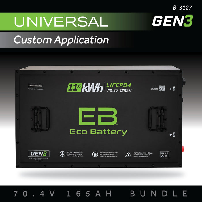 70V 165Ah LiFePO4 Battery Bundle / Universal - front view