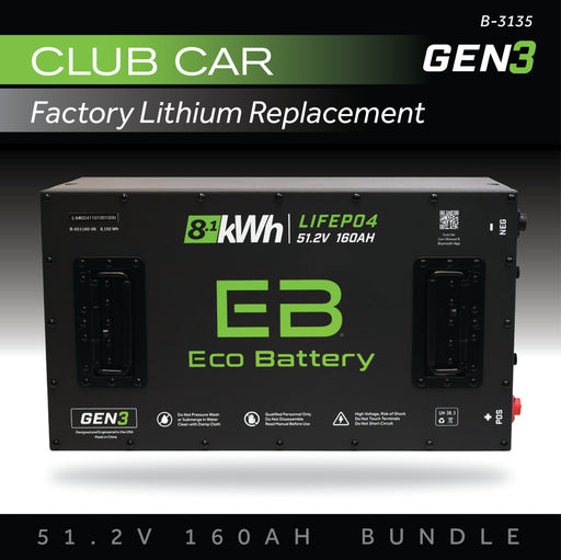 Eco Battery 51V 160Ah Battery Bundle / Club Car Factory Lithium golf cart lithium battery kit