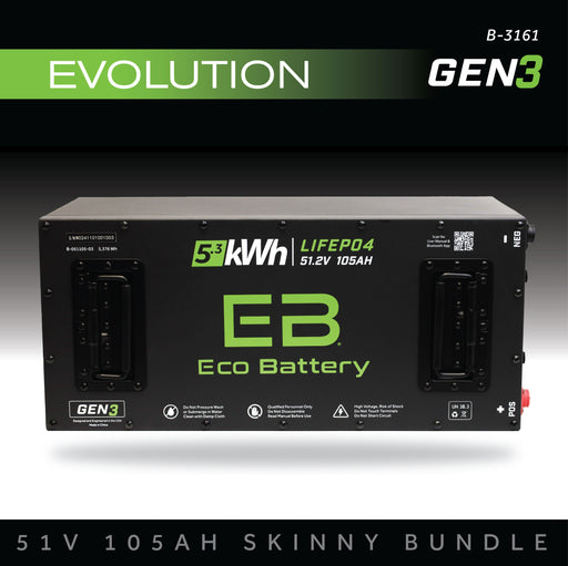 Eco Battery 51V 105Ah lithium battery bundle for Evolution 9-Pin Harness