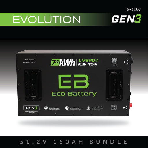 Eco Battery 51V 150Ah lithium battery bundle for Evolution 9-Pin Harness