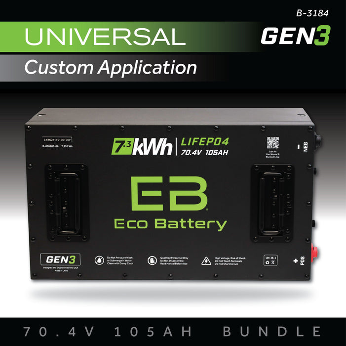 Eco Battery 70V 105Ah lithium battery bundle for Universal