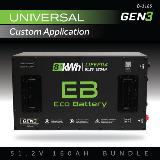 Eco Battery 51V 160Ah lithium battery bundle for Universal