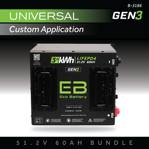 Eco Battery 51V 60Ah lithium battery bundle for Universal