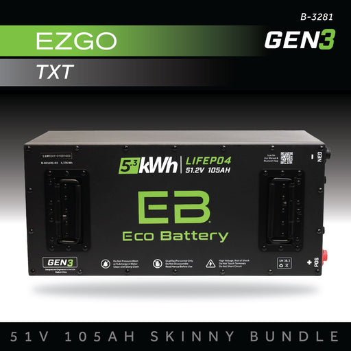 48V 105Ah LiFePO4 Battery Bundle / EZGO TXT - front view