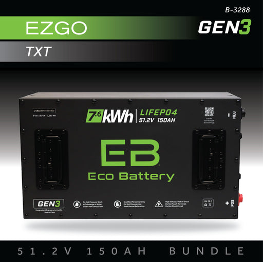 48V 150Ah LiFePO4 Battery Bundle / EZGO TXT - front view