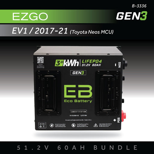48V 60Ah LiFePO4 Battery Bundle - front view