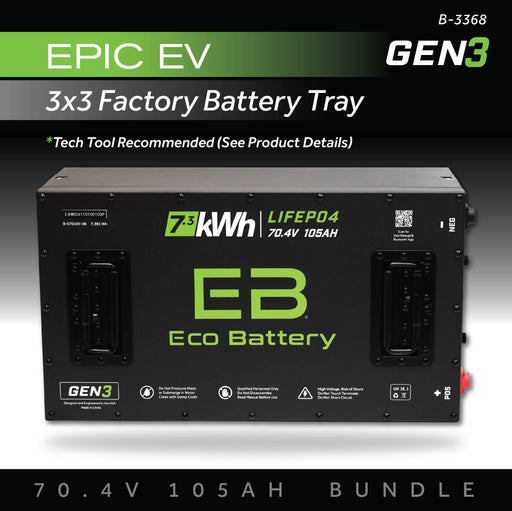 70V 105Ah LiFePO4 Battery Bundle - front view