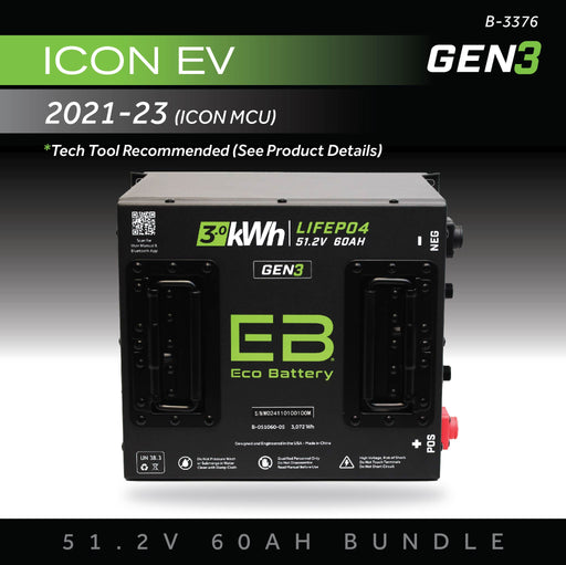 48V 60Ah LiFePO4 Battery Bundle / ICON / AEV - front view