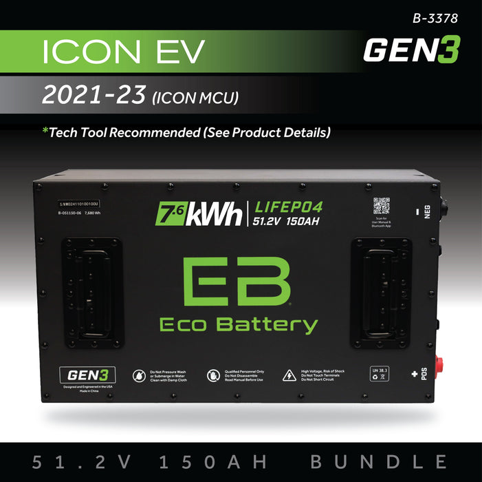 48V 150Ah LiFePO4 Battery Bundle / ICON / AEV - front view