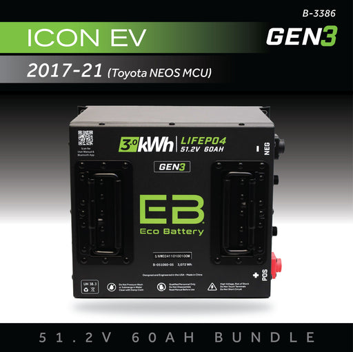 48V 60Ah LiFePO4 Battery Bundle / ICON - front view