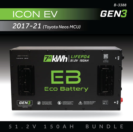 48V 150Ah LiFePO4 Battery Bundle / ICON - front view