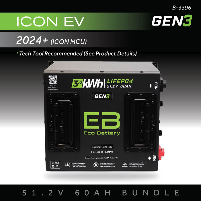 48V 60Ah LiFePO4 Battery Bundle / ICON / AEV - front view