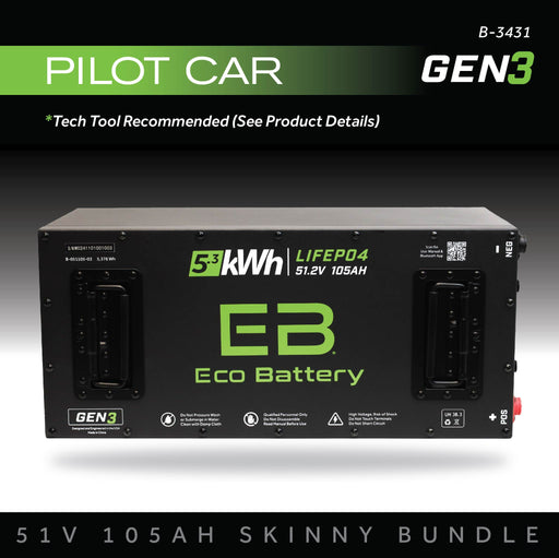 48V 105Ah LiFePO4 Battery Bundle - front view