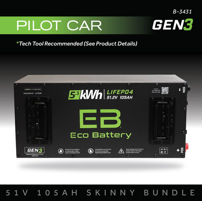 48V 105Ah LiFePO4 Battery Bundle - front view