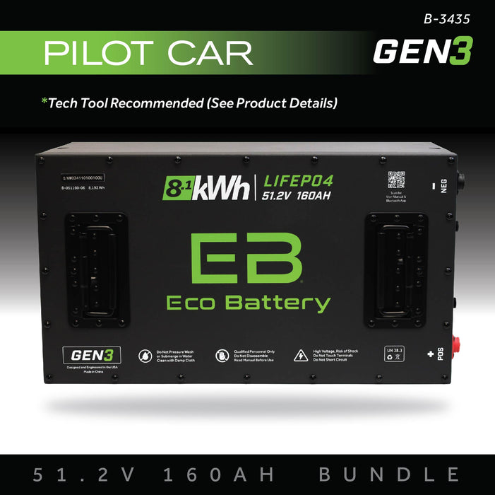 48V 160Ah LiFePO4 Battery Bundle - front view