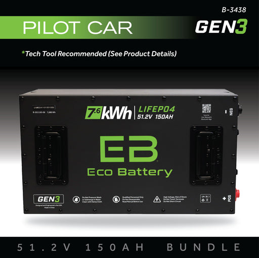 48V 150Ah LiFePO4 Battery Bundle - front view