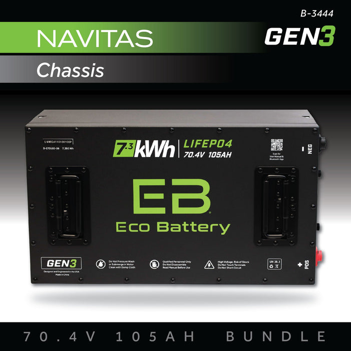 70V 105Ah LiFePO4 Battery Bundle / EZGO TXT - front view