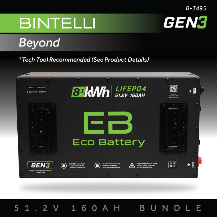 48V 160Ah LiFePO4 Battery Bundle / Bintelli - front view
