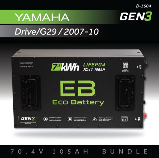 70V 105Ah LiFePO4 Battery Bundle / Yamaha Drive / Yamaha G29 - front view
