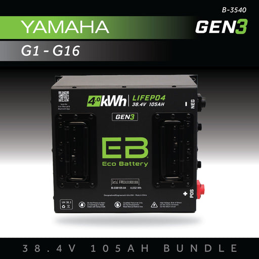 36V 105Ah LiFePO4 Battery Bundle - front view