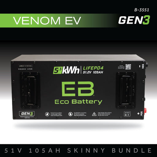 48V 105Ah LiFePO4 Battery Bundle - front view