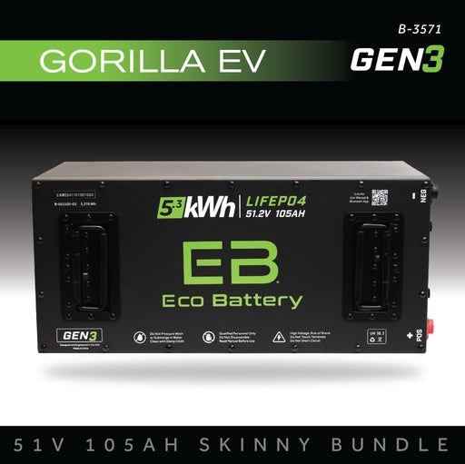 48V 105Ah LiFePO4 Battery Bundle - front view