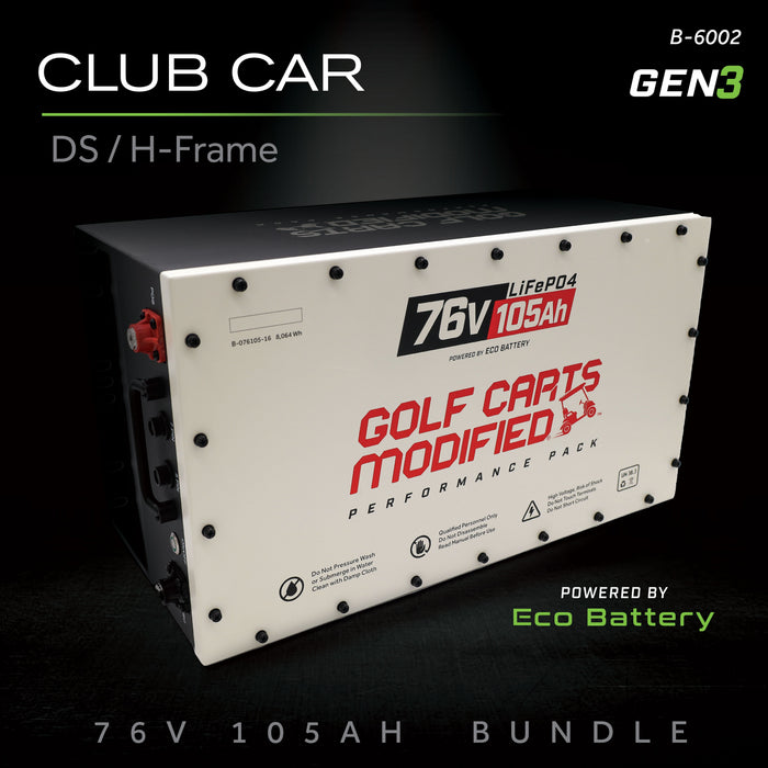 Eco Battery 76V 105Ah lithium battery bundle for Club Car DS