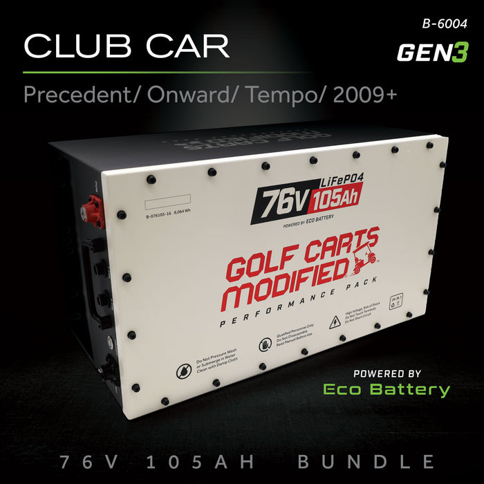 Eco Battery 76V 105Ah lithium battery bundle for Club Car Precedent