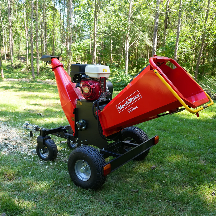 6 inch HONDA E-Start Gasoline Engine Powered 4 - Wheel Drum Wood Chipper with Taillight ,  B150