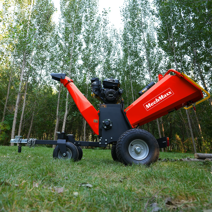 6 inch KOHLER E-Start 429cc 14HP Gas Powered 4 - Wheel Drum Wood Chipper with Taillight ,  B150
