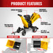 6 inch E-start Zonsen 459cc 15hp Gas Powered 4 - Wheel Drum Wood Chipper with Taillight ,  B150