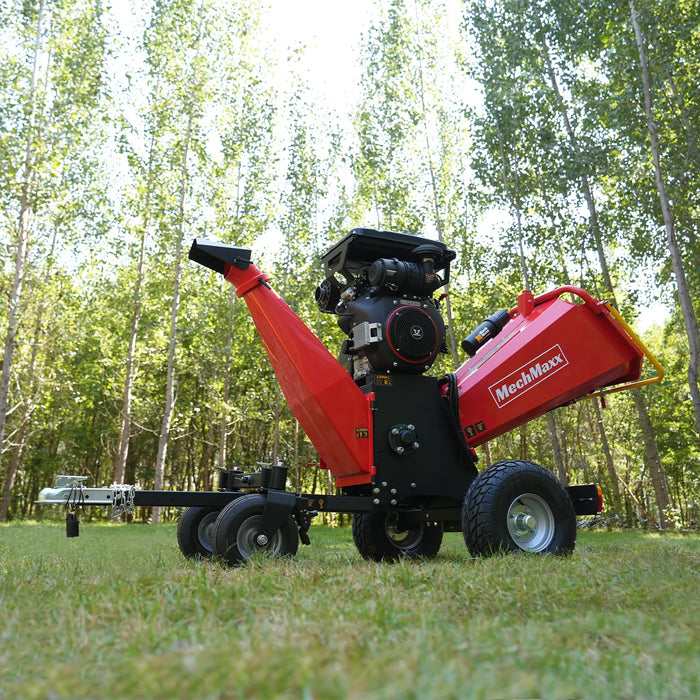 8 inch ZONSEN E-Start 1000cc 35hp Gas Powered 4 - Wheel Drum Wood Chipper with Taillight ,  B200