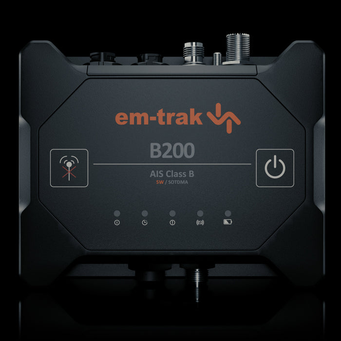 em-trak B200 Class B AIS transceiver front panel