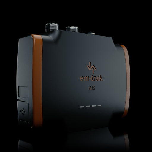 em-trak B922 AIS transceiver angled view
