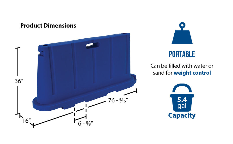 Vestil BCD-7636-BL polyethylene stackable barricade feature overview 4