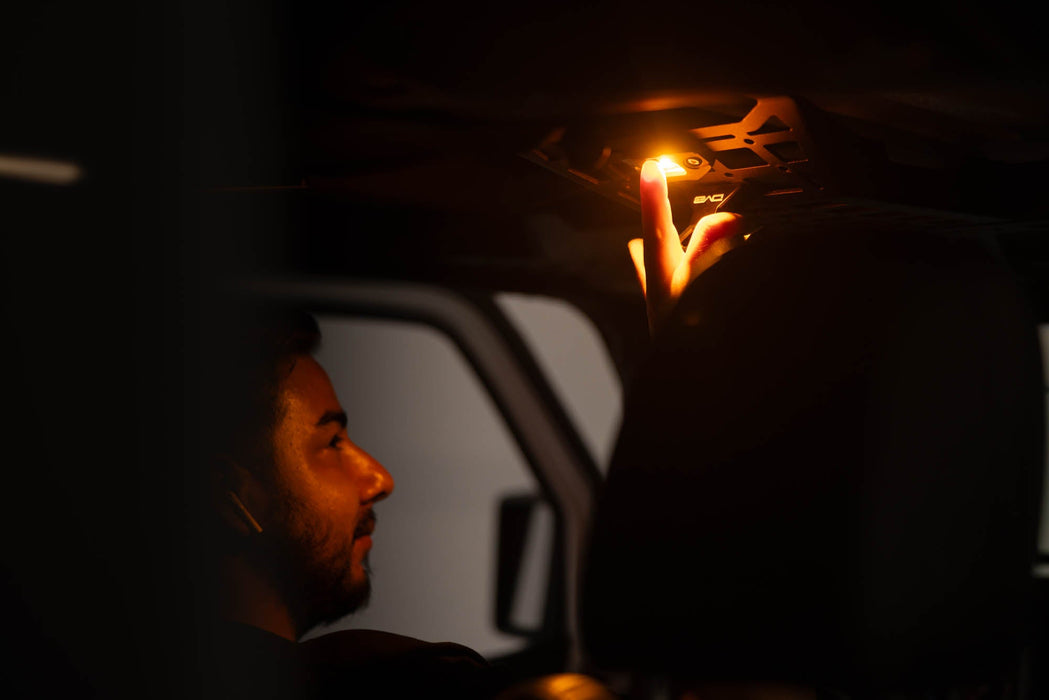 DV8 Offroad Elite White/Amber Push Button Dome Light – installed on vehicle, image 4 of 11