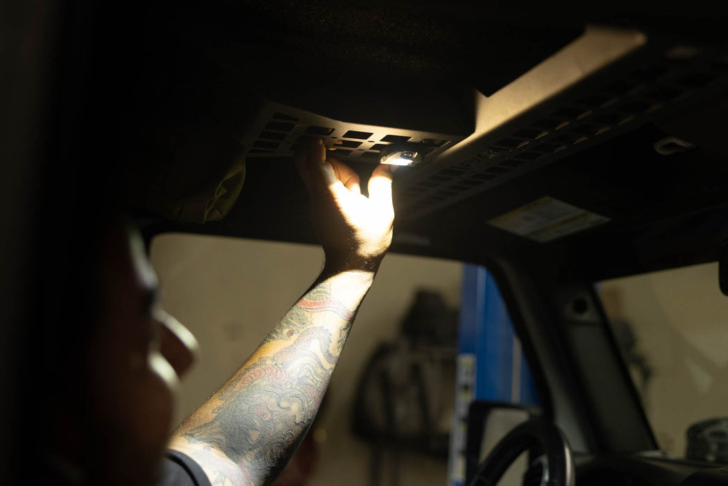 DV8 Offroad Elite White Push Button Dome Light – installed on vehicle, image 3 of 11