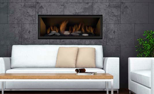 Sierra Flame Lamego 45" Gas Fireplace LAMEGO-45-LIGHT-EI - flame and media detail