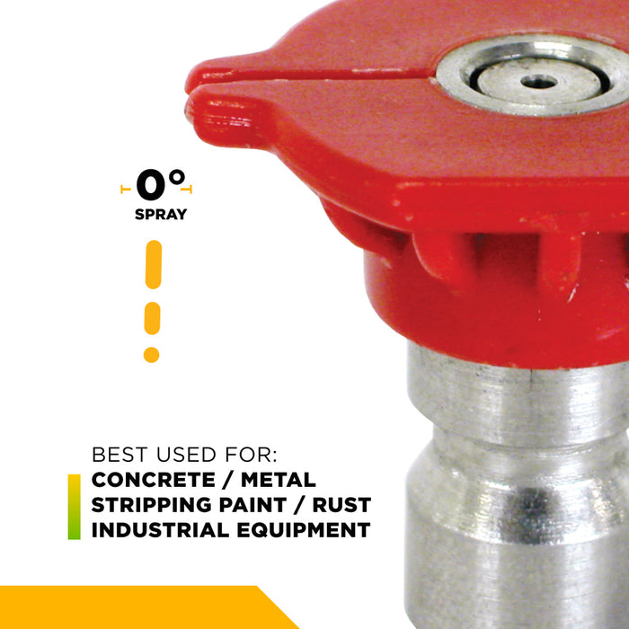 0° Quick Connect Spray Pressure Washer Red Nozzle - 4.0 Orifice