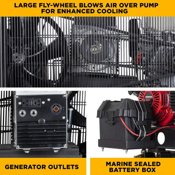 19 CFM @ 175 PSI Gas Air Compressor/Welder/Generator with Honda GX390 Engine