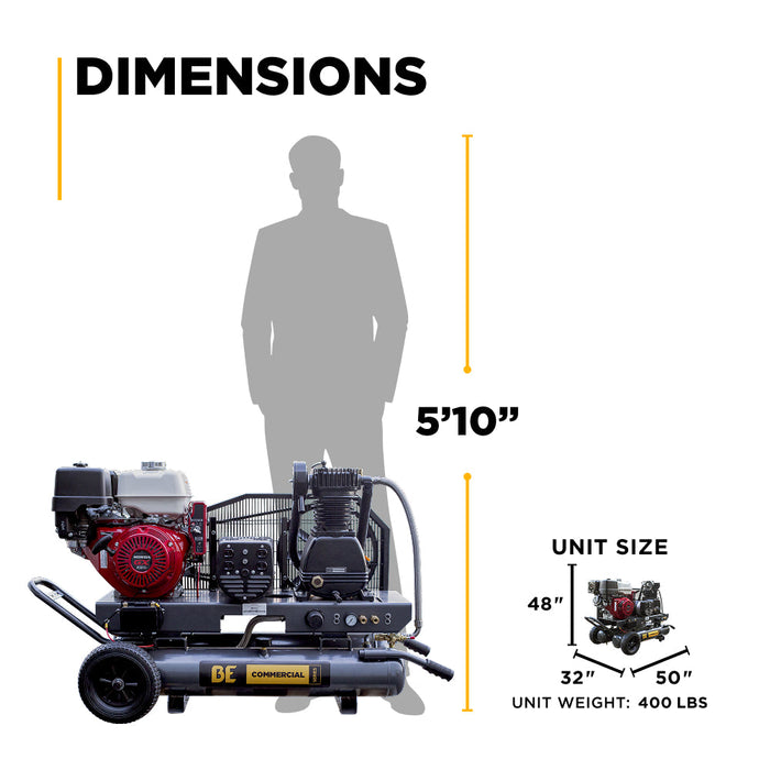 16 CFM @ 175 PSI Gas Air Compressor / Generator with Honda GX390 Engine - AC138HEG2