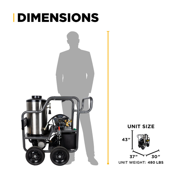 1,500 PSI 2.0 GPM Hot Water Pressure Washer with TechTop Motor and CP Triplex Pump - HW152EA