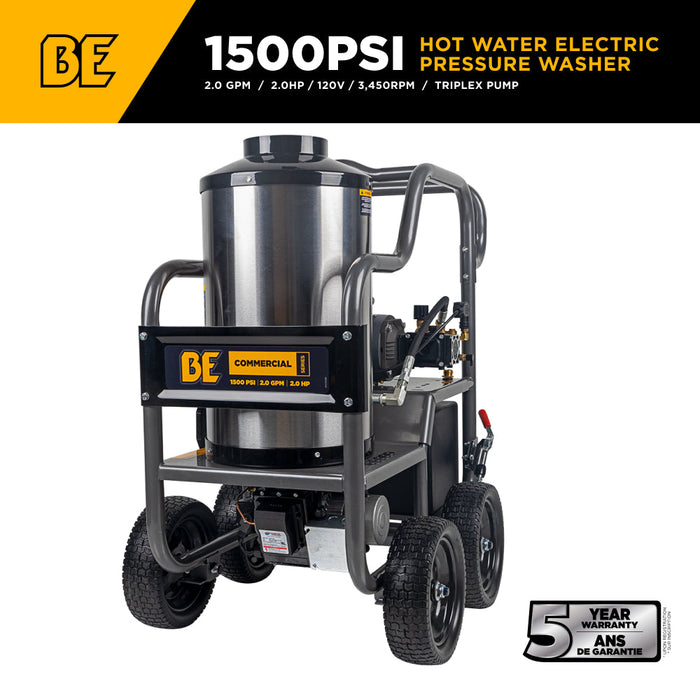 1,500 PSI 2.0 GPM Hot Water Pressure Washer with TechTop Motor and CP Triplex Pump - HW152EA